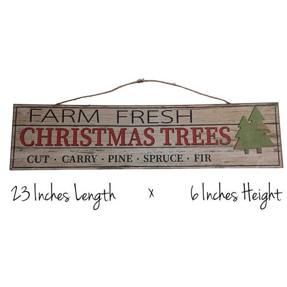 Christmas Tree NEW Hanging Sign -Farmhouse Xmas -Unbranded -Decorations - Picture 1 of 10